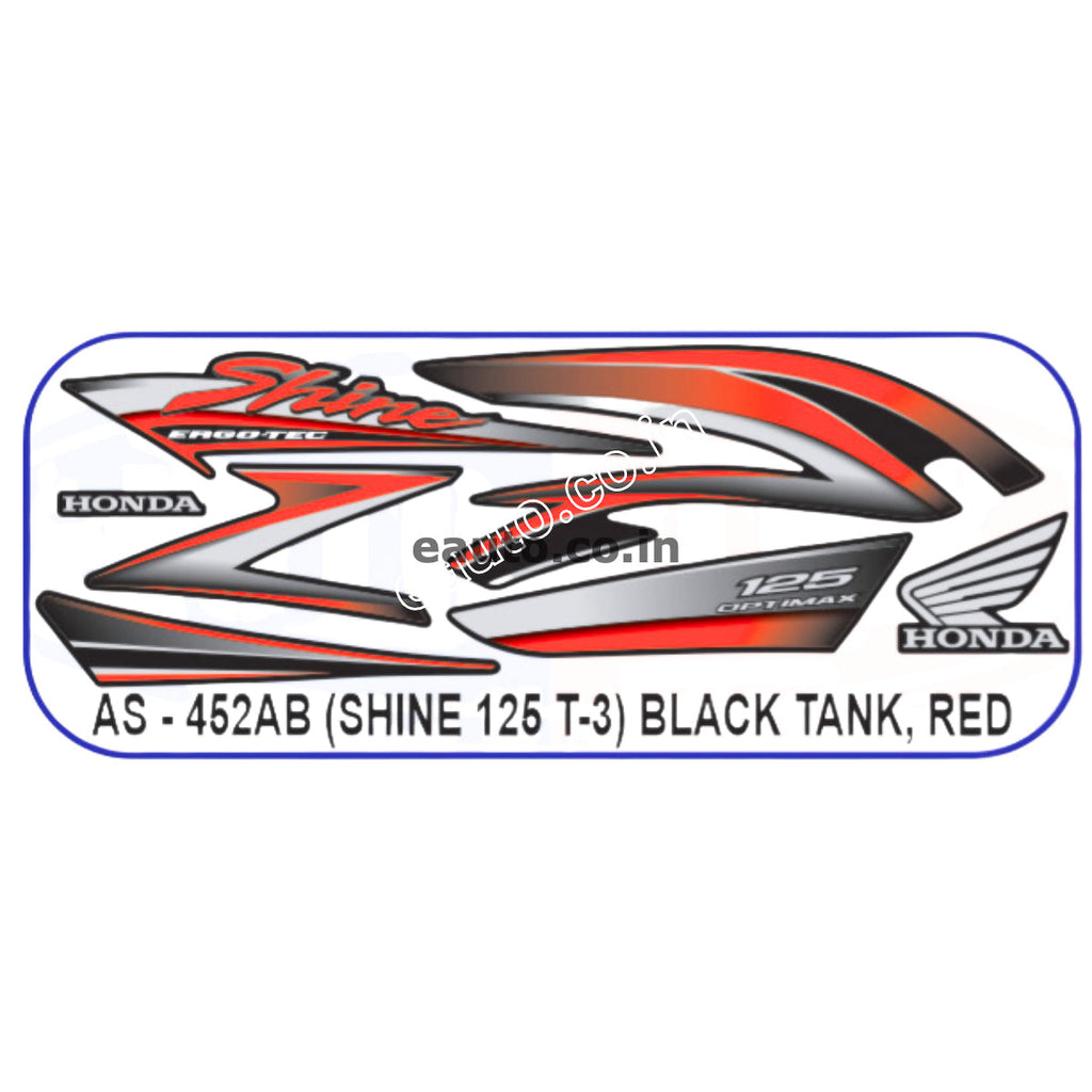 ULTRA FULL BIKE STICKER KIT FOR SHINE TYPE3 BLACK RED
