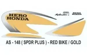 ULTRA FULL BIKE STICKER KIT FOR SPLENDOR PLUS old model RED GOLDEN
