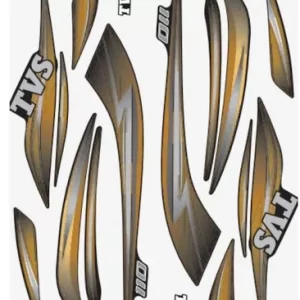 ULTRA FULL BIKE STICKER KIT FOR STAR CITY PLS BLACK GOLDEN