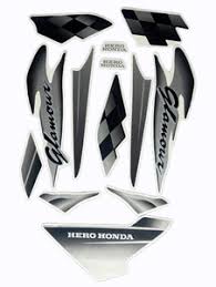ULTRA FULL BIKE STICKER KIT FOR GLAMOUR TYPE7 BLACK GREY