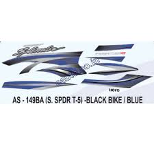 ULTRA FULL BIKE STICKER KIT FOR H. SUPER SPLENDOR TYPE5 BLACK BLUE