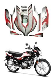 ULTRA FULL BIKE STICKER KIT FOR HF DELUXE 100 BLACK RED