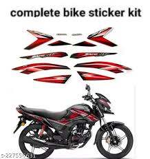 ULTRA FULL BIKE STICKER KIT FOR SHINE SP TYPE2 BLACK RED