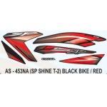 ULTRA FULL BIKE STICKER KIT FOR SHINE SP TYPE3 BLACK RED