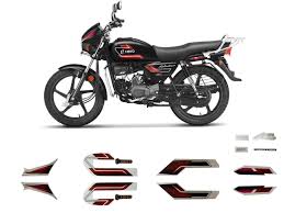 ULTRA FULL BIKE STICKER KIT FOR Splendor plus 2021 black red ULTRA FULL BIKE STICKER KIT FOR Splendor plus 2021 black red