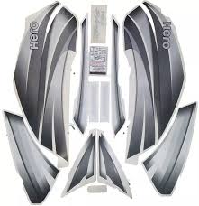 ULTRA FULL BIKE STICKER KIT FOR SPLENDOR PRO GLASS BLACK GREY