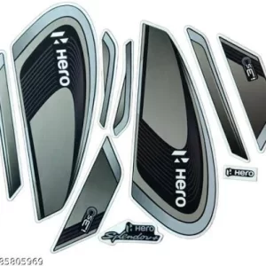 ULTRA FULL BIKE STICKER KIT FOR H. SUPER SPLENDOR TYPE4 BLACK GREY