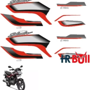 ULTRA FULL BIKE STICKER KIT FOR H. SUPER SPLENDOR TYPE4 BLACK RED