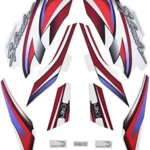 ULTRA FULL BIKE STICKER KIT FOR H. SUPER SPLENDOR TYPE6 BLACK RED