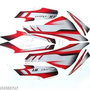 ULTRA FULL BIKE STICKER KIT FOR HF DELUXE BS6 BLACK RED