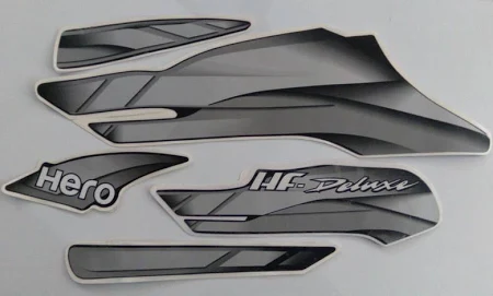 ULTRA FULL BIKE STICKER KIT FOR HF DELUXE BS6 BLACK SILVER