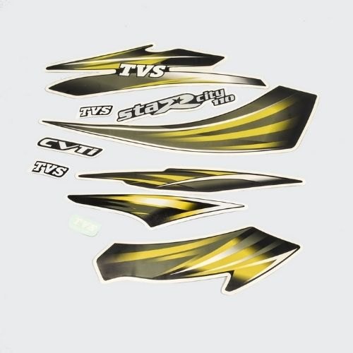 ULTRA FULL BIKE STICKER KIT FOR STAR CITY PLS BLACK GOLDEN